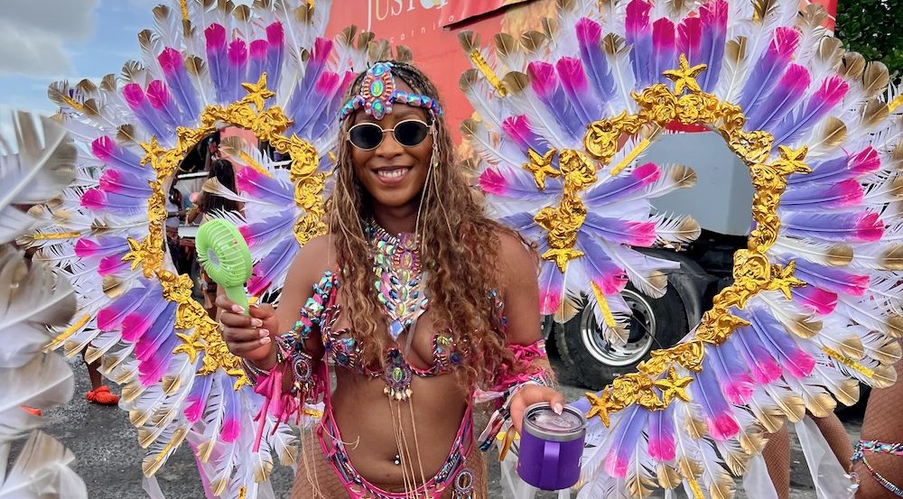 Pretty Mas reveler at Saint Lucia Carnival.