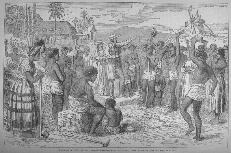 Enslaved Africans Receiving the news of their Emancipation on a West Indian plantation. Photo Credit: © Public Domain via SlaveryImages.org.