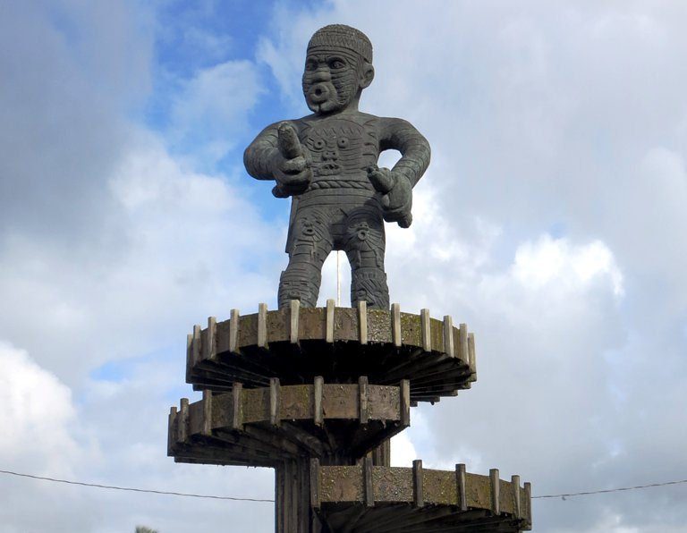 Monument to Coffij, leader of the Berbice slave rebellion in Georgetown, Guyana. Photo Credit: © David Stanley via Wikimedia Commons.
