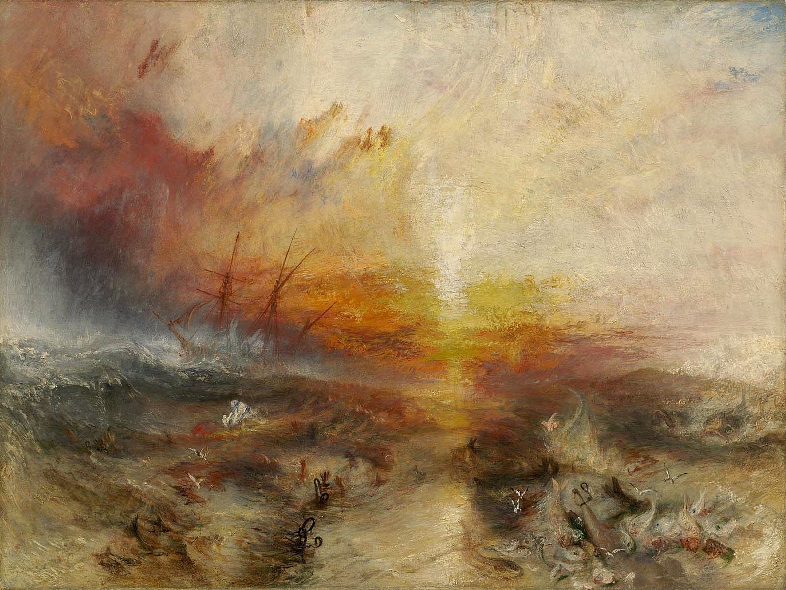 The Slave Ship (1840), J. M. W. Turner's representation of the mass killing of enslaved people, inspired by the Zong killings. Photo Credit: © Public Domain via Wikimedia Commons.