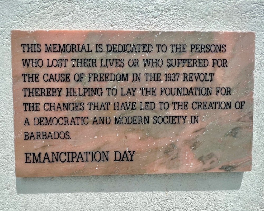 1937 Barbados Riots Memorial plaque. Photo Credit: © Ursula Petula Barzey.